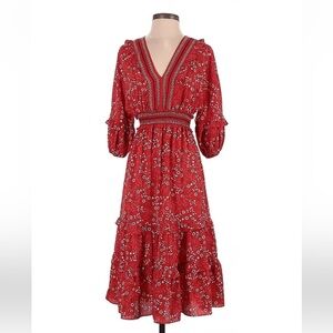 Max Studio red tiered dress